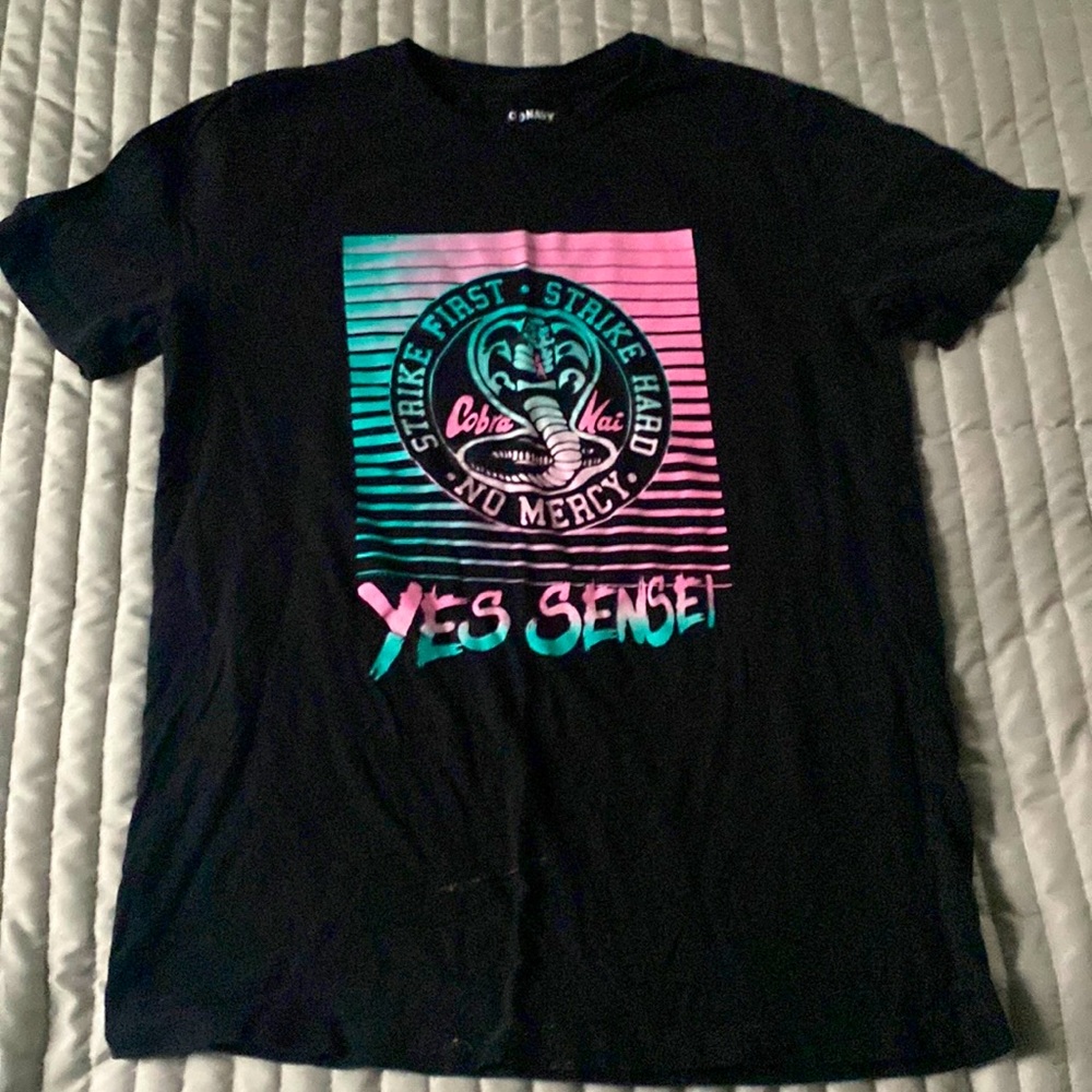Cobra Kai Old Navy long sleeve shirt.